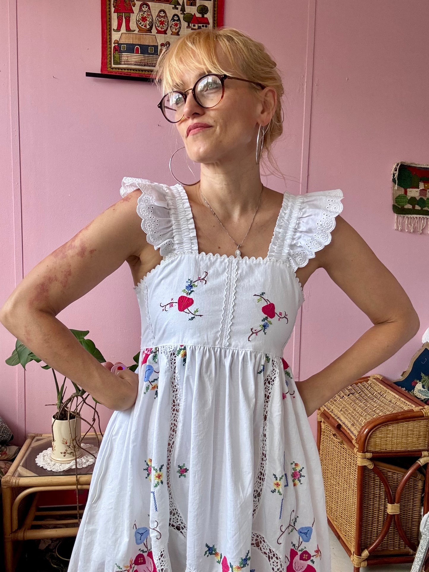 Floral maxi dress with straps