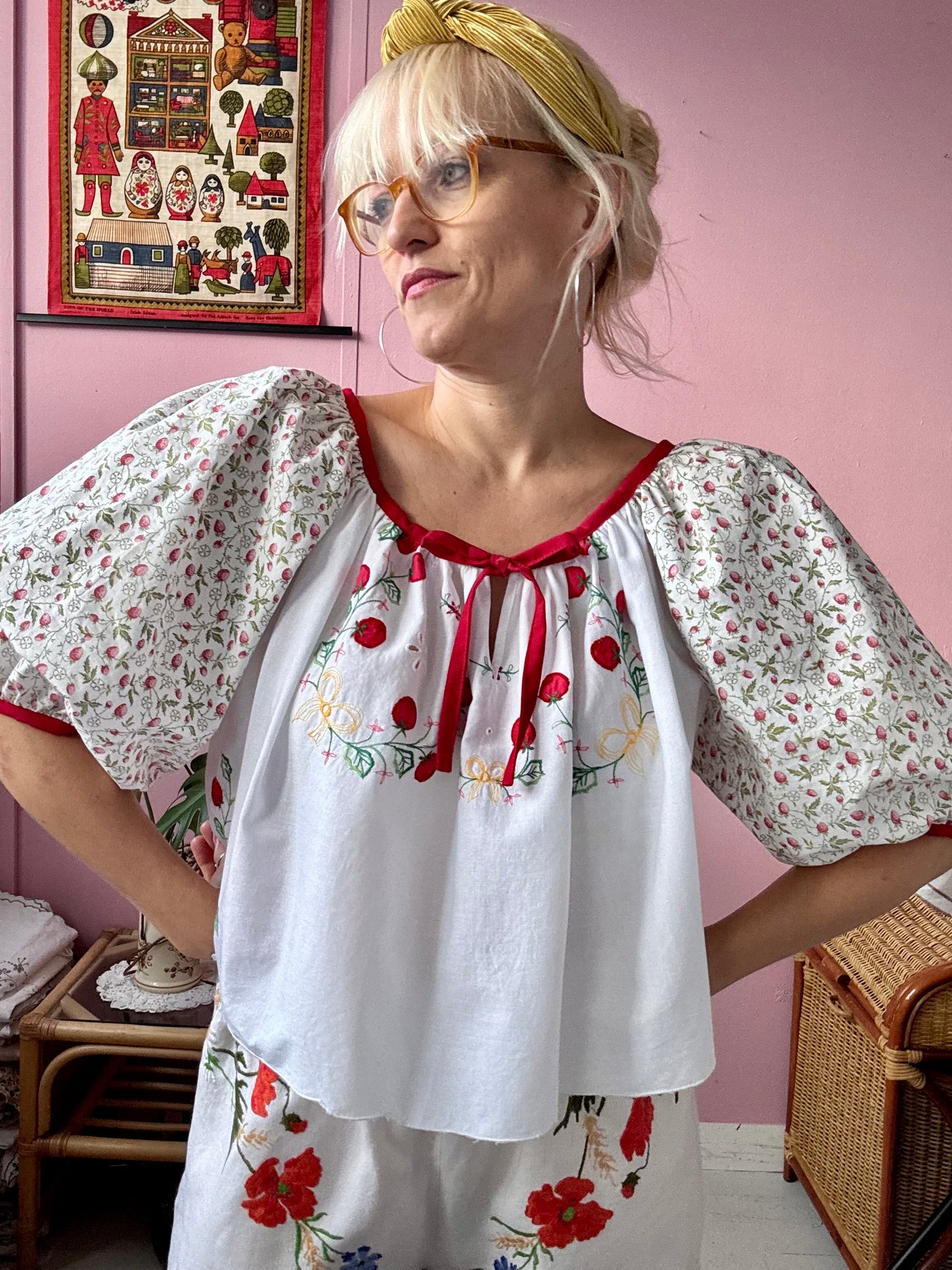 Apple and strawberry blouse
