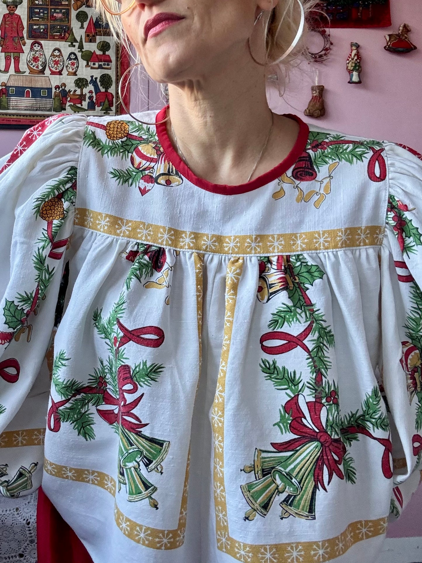 Christmas blouse with print