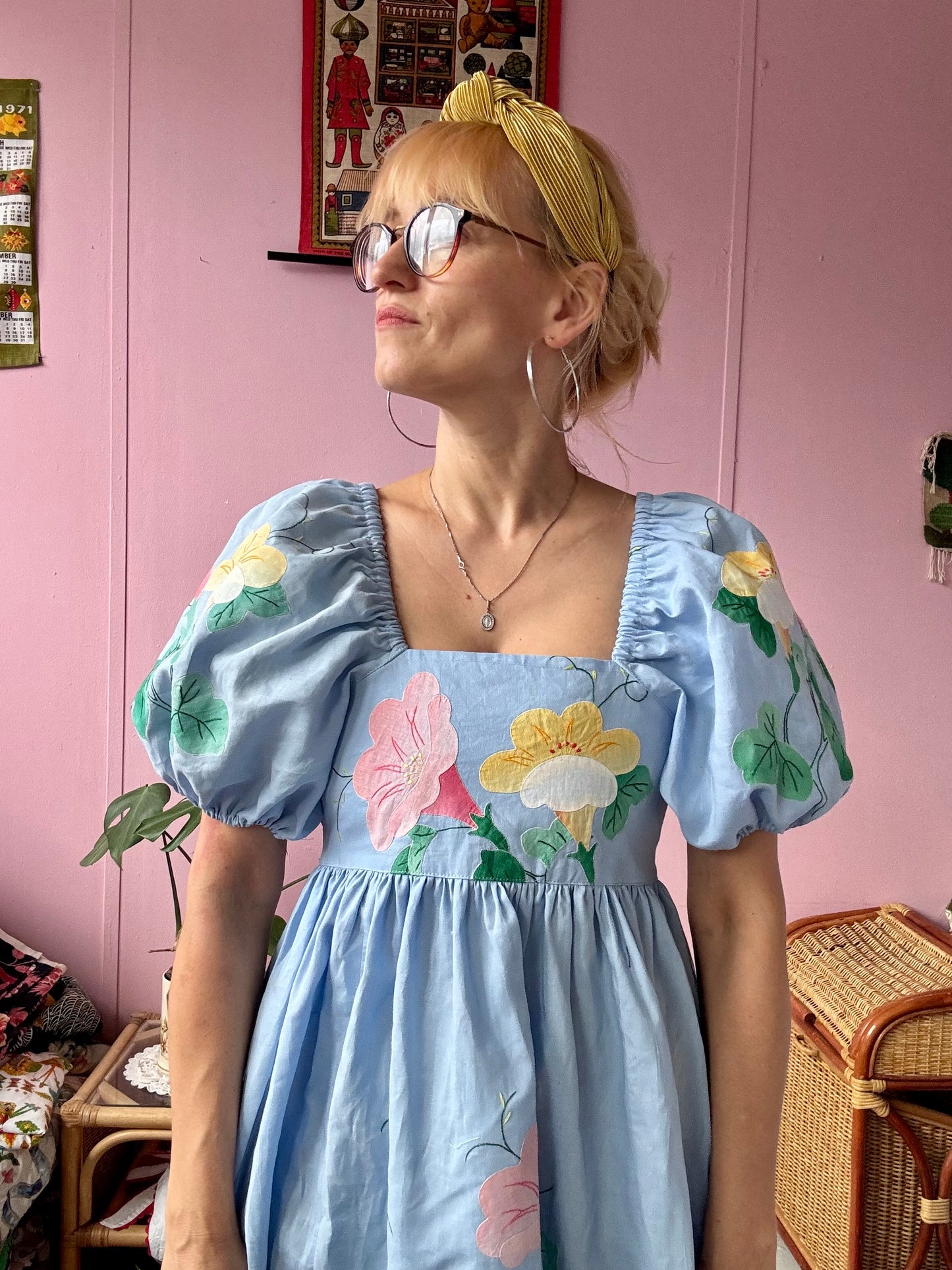 Light blue floral maxi dress