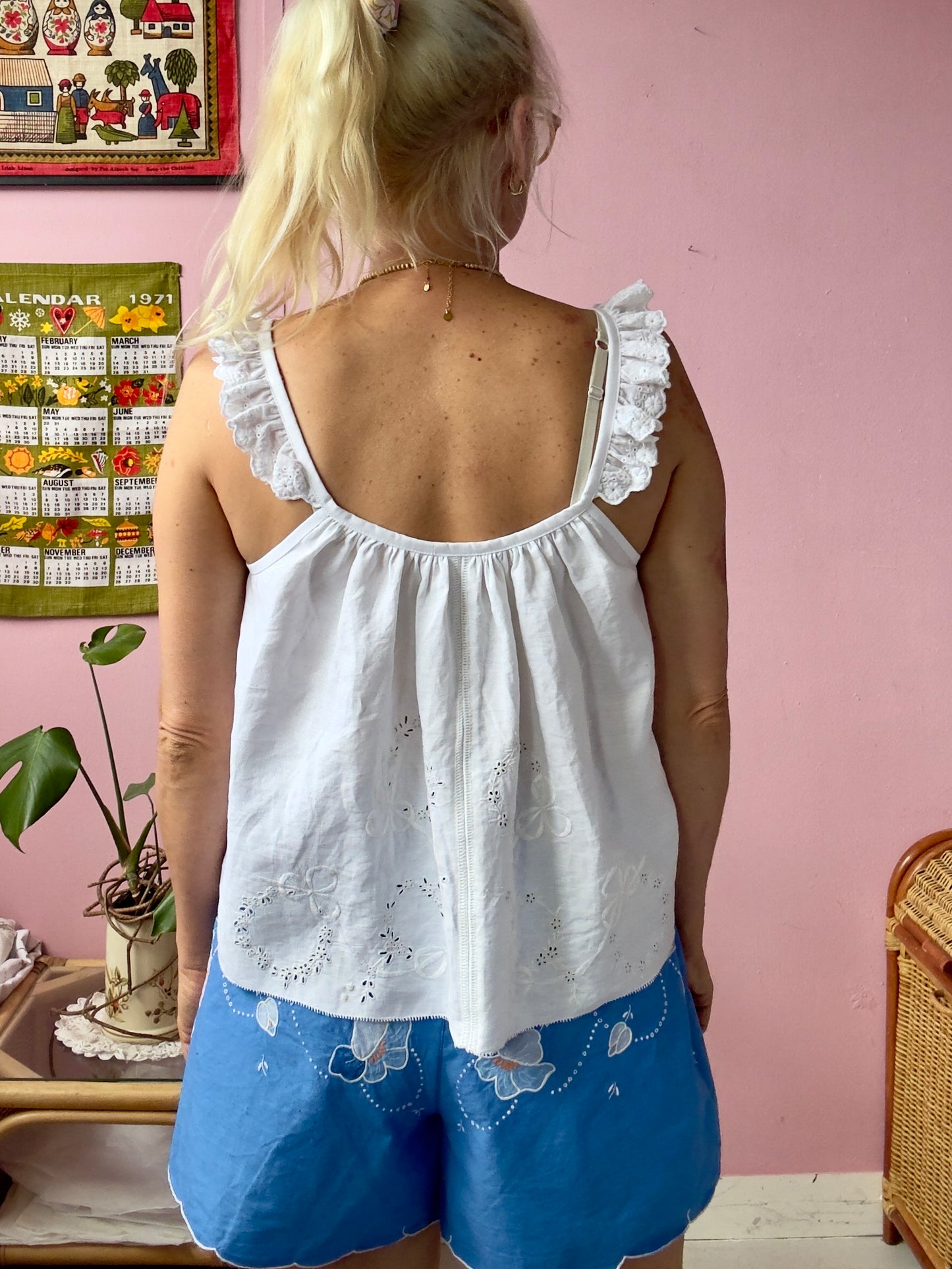 White top with white straps