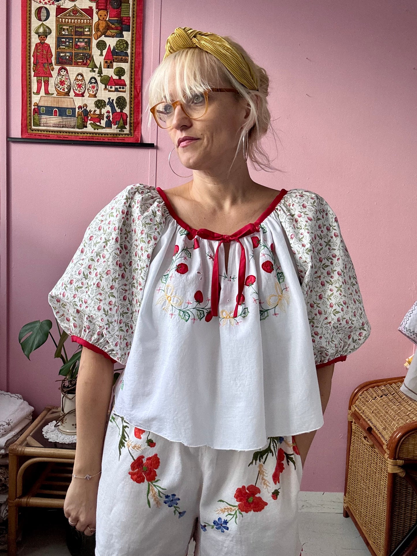 Apple and strawberry blouse