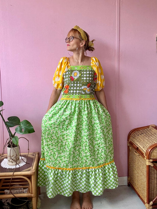 Teatowel and floral maxi dress