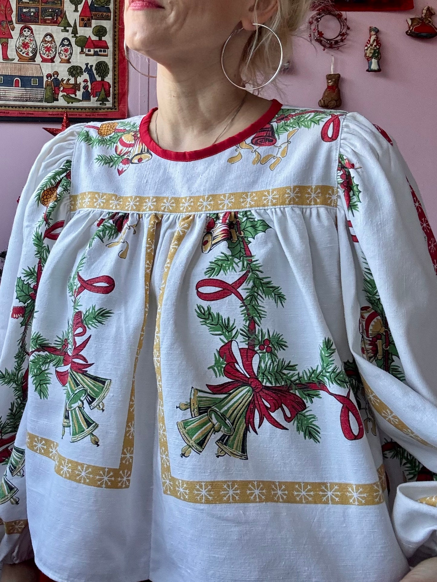 Christmas blouse with print